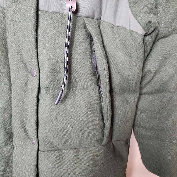 Eddie Bauer Womens Olive Wool Blend Hooded Down Puffer Coat-Size S - Picture 9 of 11